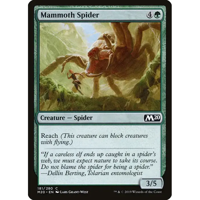 Magic: The Gathering Mammoth Spider (181) Lightly Played