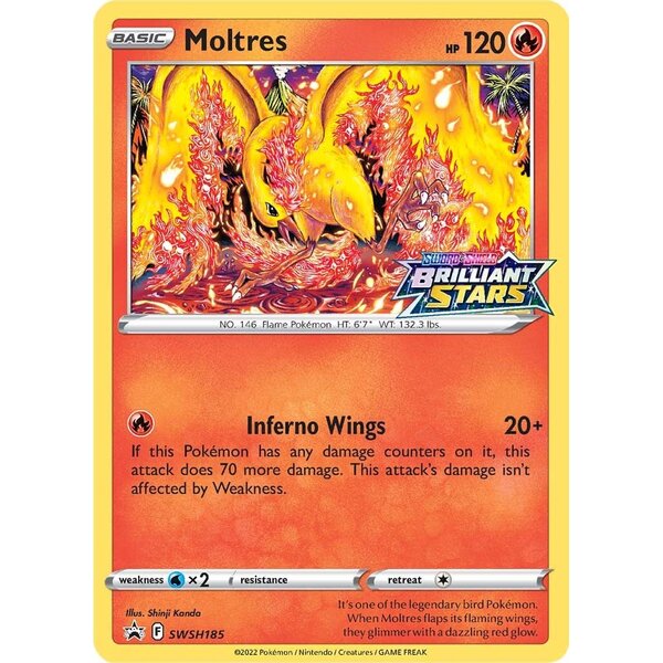 Pokemon Moltres (Prerelease) (SWSH185) Near Mint Holofoil