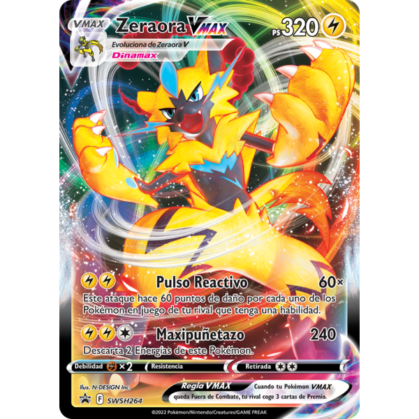 Pokemon Zeraora VMAX (SWSH264) Lightly Played Holofoil