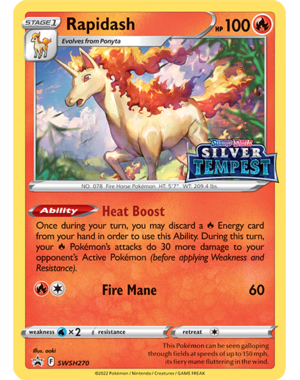 Pokemon Rapidash (Prerelease) (SWSH270) Near Mint Holofoil