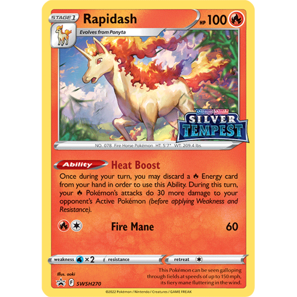 Pokemon Rapidash (Prerelease) (SWSH270) Near Mint Holofoil