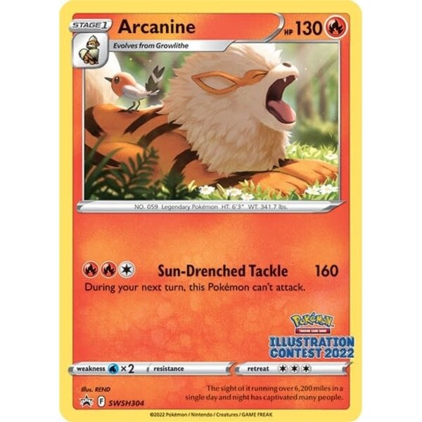Pokemon Arcanine (Illustration Contest 2022) (SWSH304) Near Mint