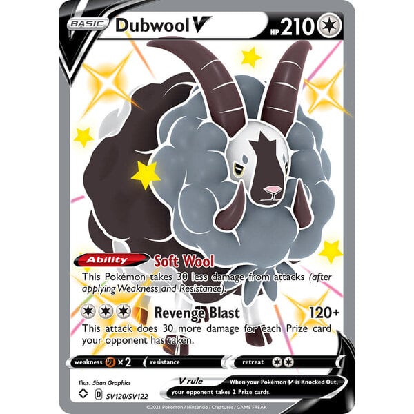 Pokemon Dubwool V (SV120) Lightly Played Holofoil