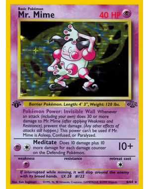 Pokemon Mr. Mime (006) 1st Lightly Played Holofoil