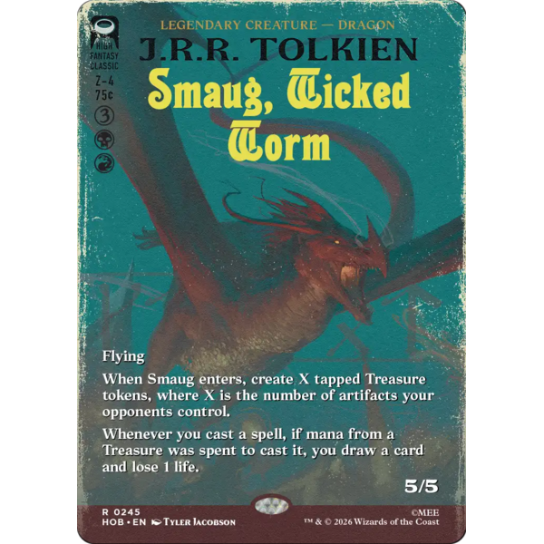 Magic: The Gathering Smaug, Wicked Worm (Borderless) (245) Near Mint