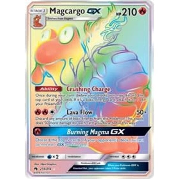 Pokemon Magcargo GX (Secret) (218) Lightly Played Holofoil