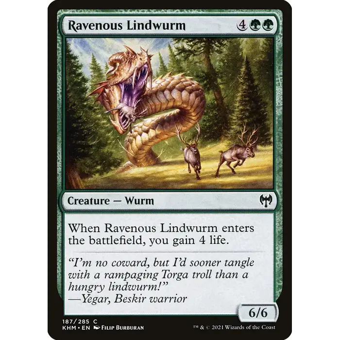 Magic: The Gathering Ravenous Lindwurm (187) Lightly Played