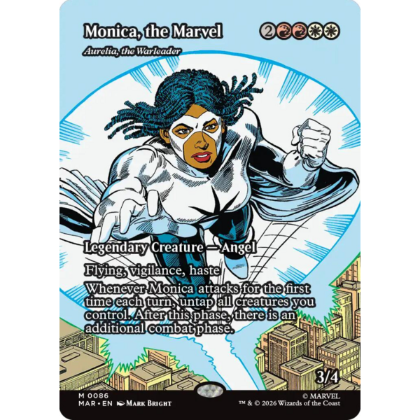 Magic: The Gathering Monica, the Marvel - Aurelia, the Warleader (Borderless) (086) Lightly Played Foil