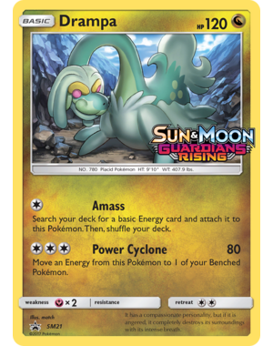 Pokemon Drampa (Prerelease) (SM21) Near Mint Holofoil