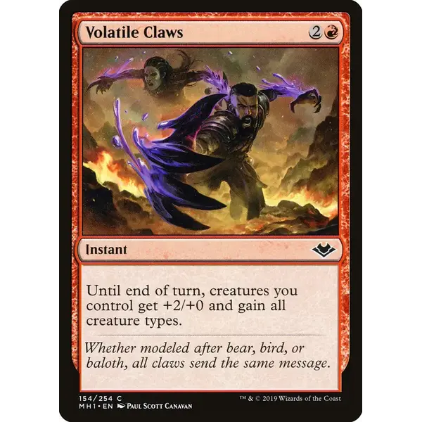 Magic: The Gathering Volatile Claws (154) Near Mint