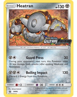 Pokemon Heatran (Prerelease) (SM96) Lightly Played Holofoil
