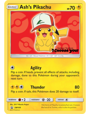 Pokemon Ash's Pikachu (SM109) Lightly Played