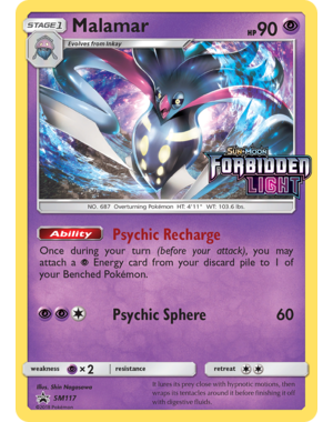 Pokemon Malamar (Prerelease) (SM117) Lightly Played Holofoil