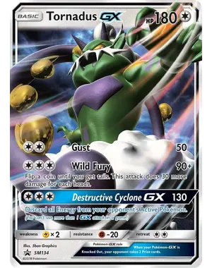 Pokemon Tornadus GX (SM134) Lightly Played Holofoil