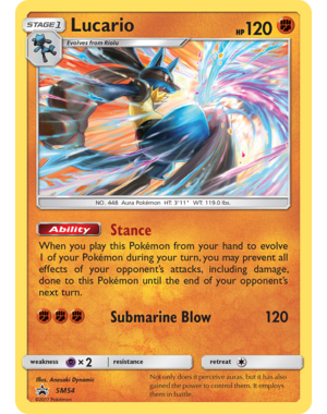 Pokemon Lucario (SM54) Lightly Played Holofoil
