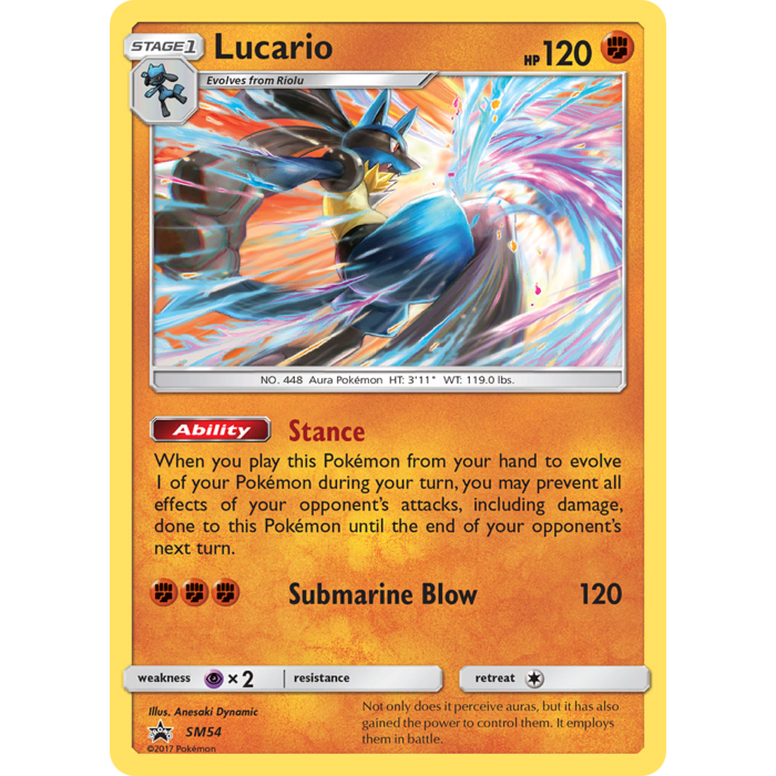Pokemon Lucario (SM54) Lightly Played Holofoil