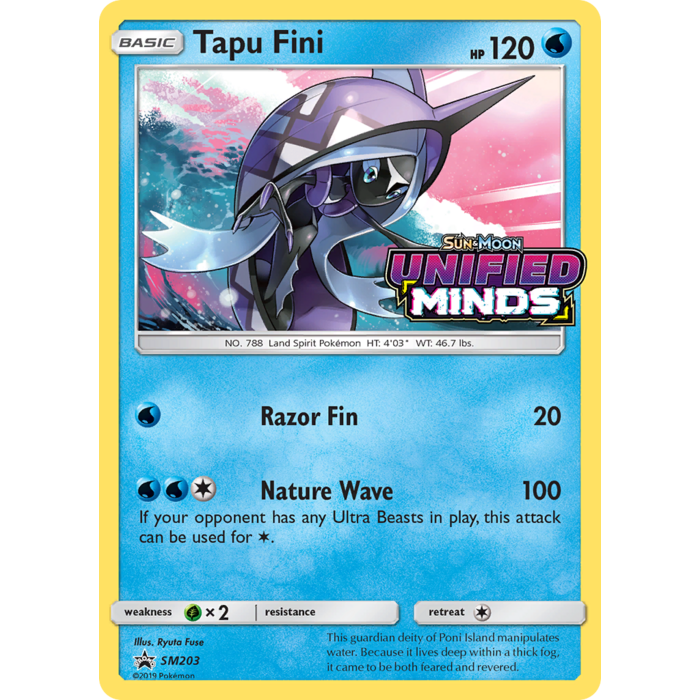 Pokemon Tapu Fini (Prerelease) (SM203) Lightly Played Holofoil