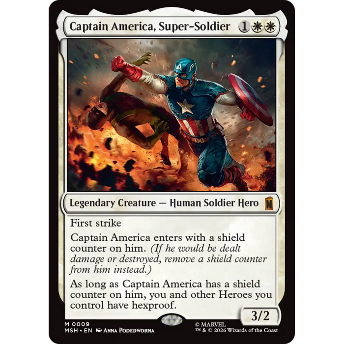 Magic: The Gathering Captain America, Super-Soldier (009) Lightly Played Foil