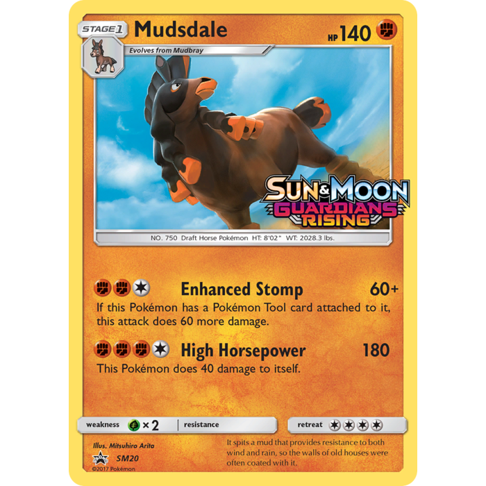 Pokemon Mudsdale (SM20) (Prerelease) Lightly Played Holofoil