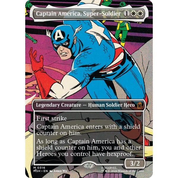 Magic: The Gathering Captain America, Super-Soldier (Borderless) (316) Lightly Played