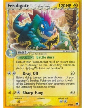 Pokemon Feraligatr (Delta Species) (002) Damaged Holofoil