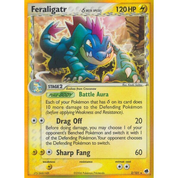 Pokemon Feraligatr (Delta Species) (002) Damaged Holofoil