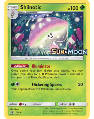 Pokemon Shiinotic (Prerelease) (SM10) Moderately Played Holofoil