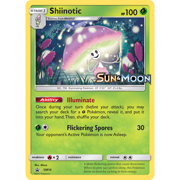 Pokemon Shiinotic (Prerelease) (SM10) Moderately Played Holofoil