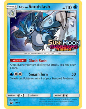 Pokemon Alolan Sandslash (Prerelease) (SM18) Moderately Played Holofoil