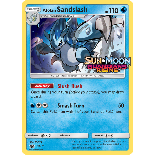 Pokemon Alolan Sandslash (Prerelease) (SM18) Moderately Played Holofoil