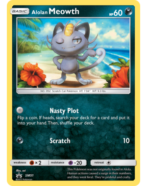 Pokemon Alolan Meowth (SM51) Lightly Played Holofoil