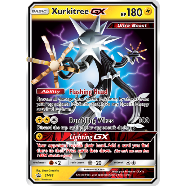 Pokemon Xurkitree GX (SM68) Damaged Holofoil
