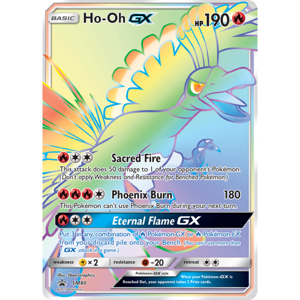 Pokemon Ho-Oh GX (SM80) Moderately Played Holofoil