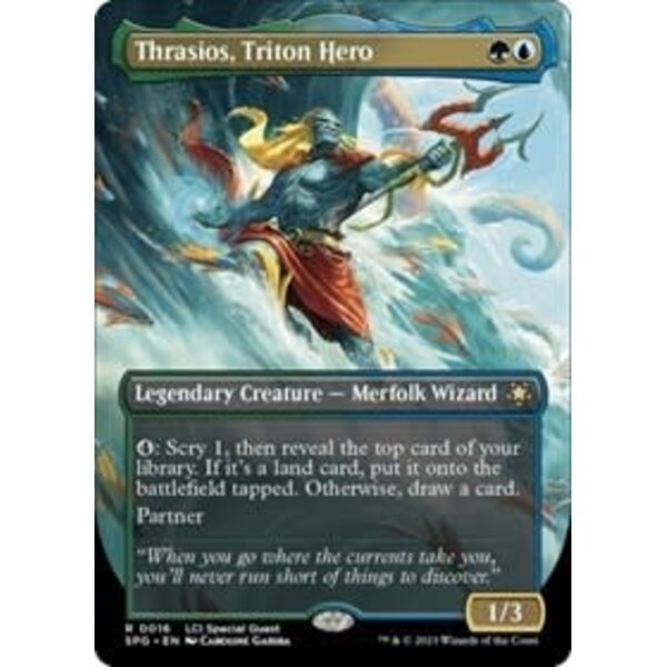 Magic: The Gathering Thrasios, Triton Hero (Borderless) (016) Lightly Played
