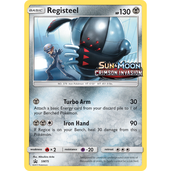 Pokemon Registeel (Prerelease) (SM75) Lightly Played Holofoil