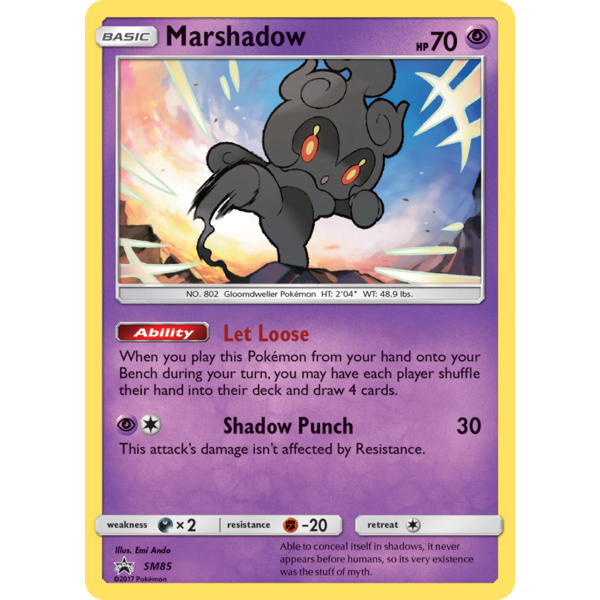 Pokemon Marshadow (SM85) Lightly Played Holofoil