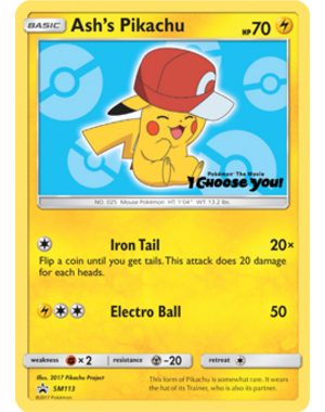Pokemon Ash's Pikachu (SM113) Lightly Played