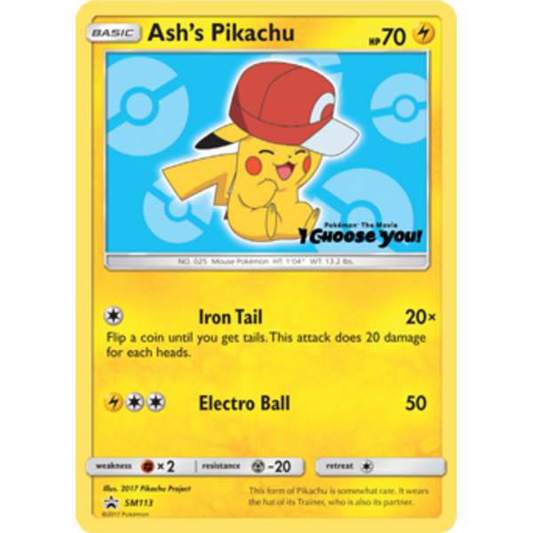 Pokemon Ash's Pikachu (SM113) Lightly Played