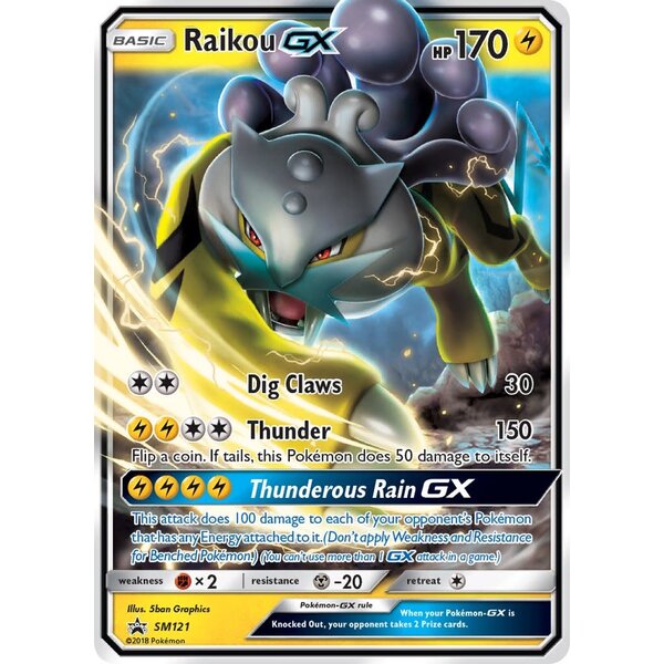 Pokemon Raikou GX (SM121) Lightly Played Holofoil