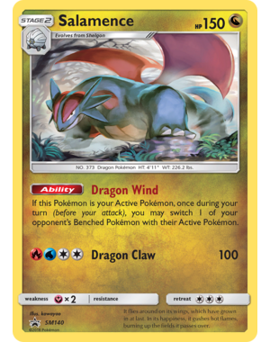 Pokemon Salamence (SM140) Lightly Played Holofoil