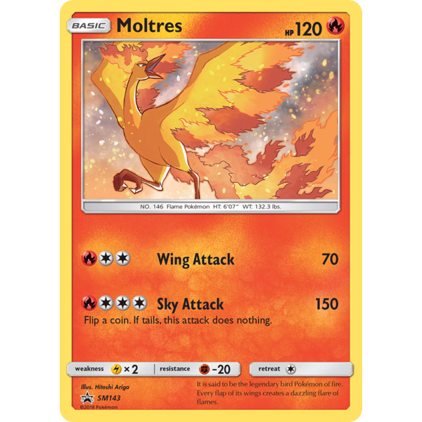 Pokemon Moltres (SM143) Lightly Played Holofoil