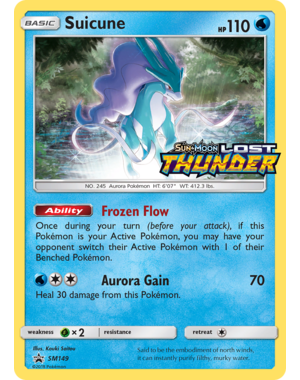 Pokemon Suicune (Prerelease) (SM149) Lightly Played Holofoil