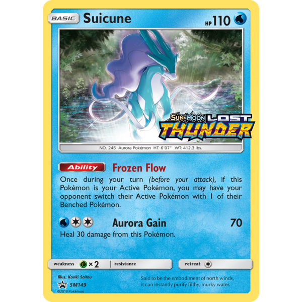 Pokemon Suicune (Prerelease) (SM149) Lightly Played Holofoil