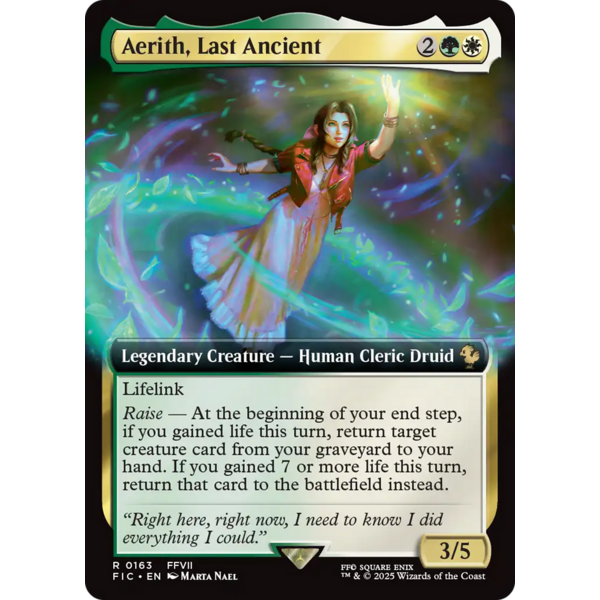 Magic: The Gathering Aerith, Last Ancient (Extended Art) (163) Lightly Played Foil