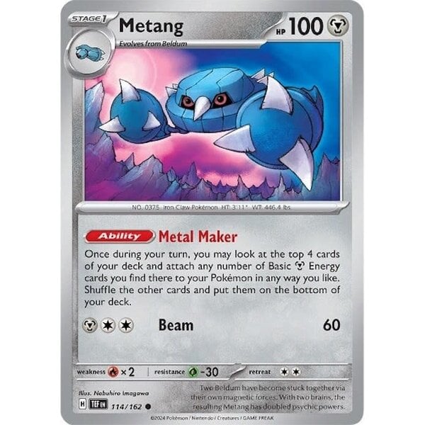 Pokemon Metang (114) Lightly Played Reverse Holofoil