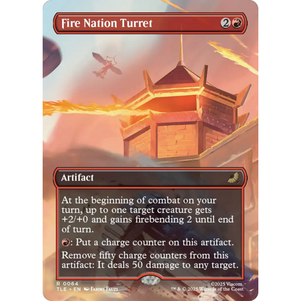 Magic: The Gathering Fire Nation Turret (Borderless) (064) Lightly Played Foil