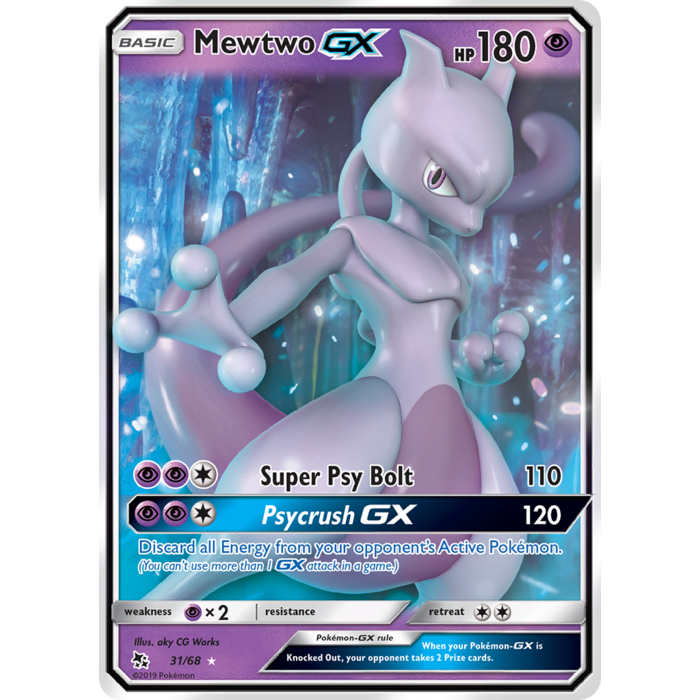 Pokemon Mewtwo GX (031) Damaged Holofoil