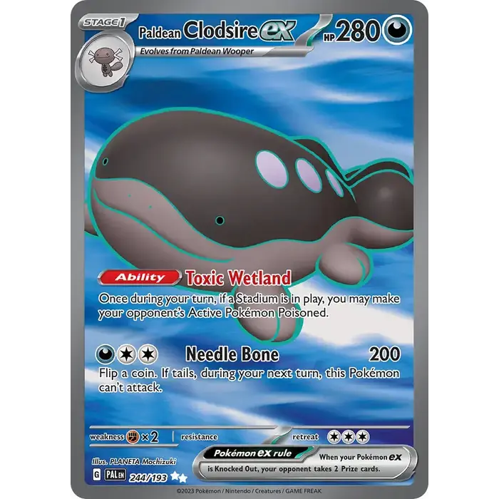 Pokemon Paldean Clodsire ex (244) Lightly Played Holofoil