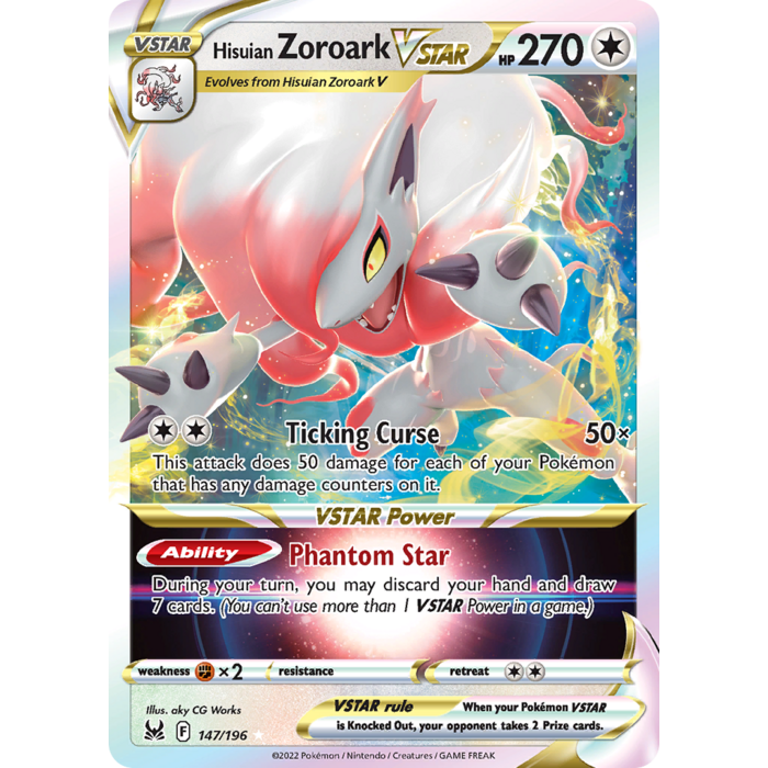 Pokemon Hisuian Zoroark VSTAR (147) Lightly Played Holofoil