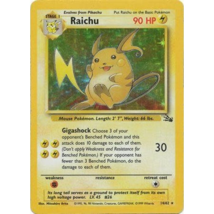 Pokemon Raichu (014) UNL Damaged Holofoil